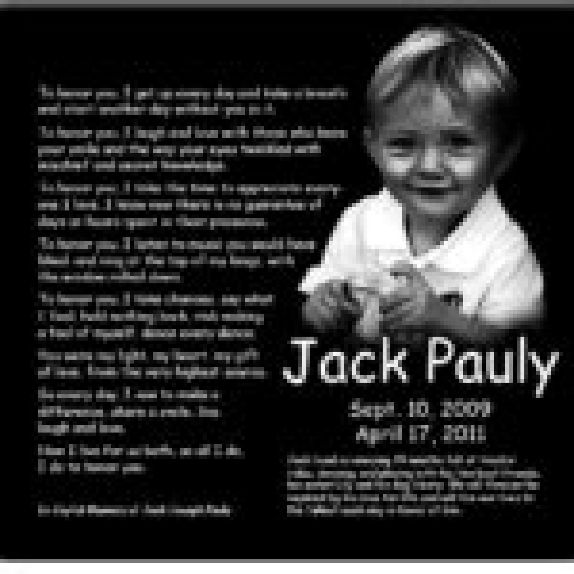 Jack's obituary