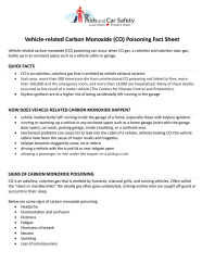 Vehicle-related Carbon Monoxide (CO) Poisoning Fact Sheet