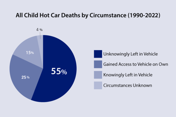 Child hot car deaths by circumstance