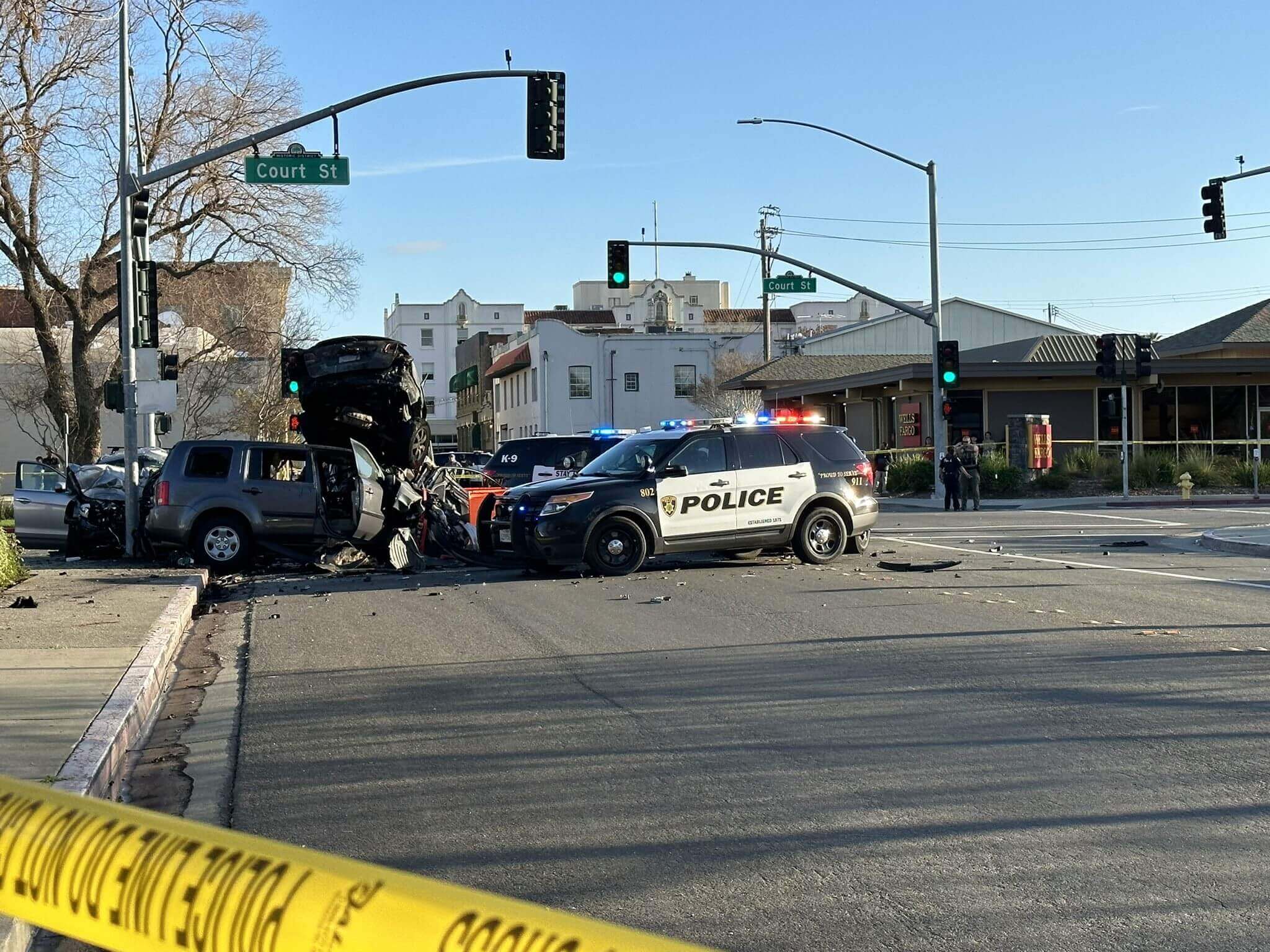 a wreck involving three vehicles