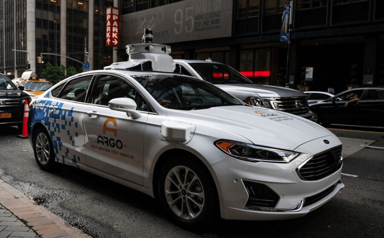 Ford Fusion with Argo AI autonomous driving software in New York in 2019